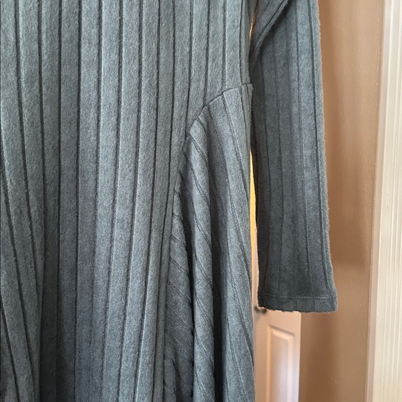 HALARA Grey Blue Ribbed Long Sleeve Dress - Picture 8 of 11